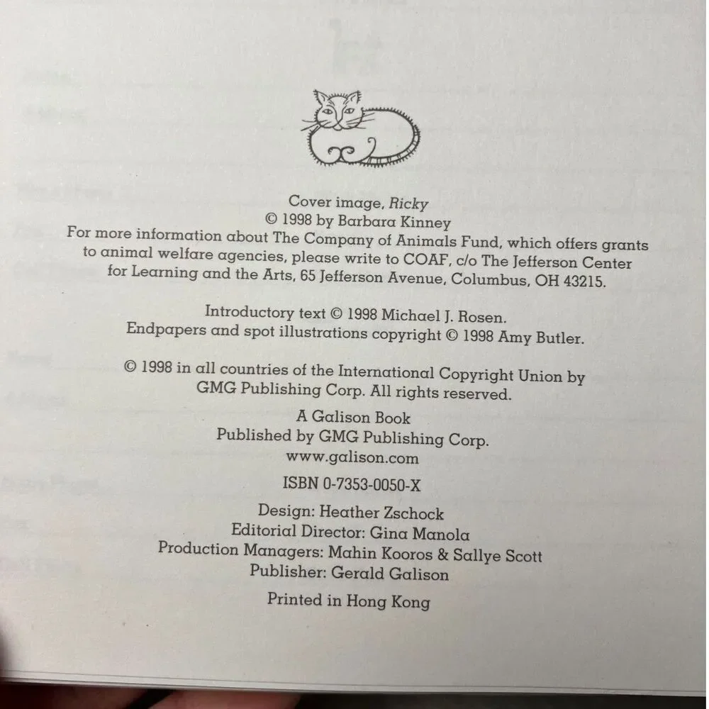vintage Address Book for Cat People